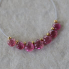 5-6mm Tiny Pink Tourmaline Briolette Beads Heart Drops Teardrops 7 PCs Natural Gemstone for DIY Jewelry Making Supplies Earrings