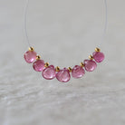 5-6mm Tiny Pink Tourmaline Briolette Beads Heart Drops Teardrops 7 PCs Natural Gemstone for DIY Jewelry Making Supplies Earrings