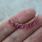 5-6mm Tiny Pink Tourmaline Briolette Beads Heart Drops Teardrops 7 PCs Natural Gemstone for DIY Jewelry Making Supplies Earrings