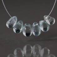 Tiny Natural Aquamarine Faceted Briolette Beads Tear Drops Pear 5-7mm 10Pcs Sparkly Gemstone Beads March Birthstone DIY Jewelry
