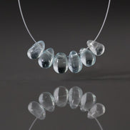 Tiny Natural Aquamarine Faceted Briolette Beads Tear Drops Pear 5-7mm 10Pcs Sparkly Gemstone Beads March Birthstone DIY Jewelry