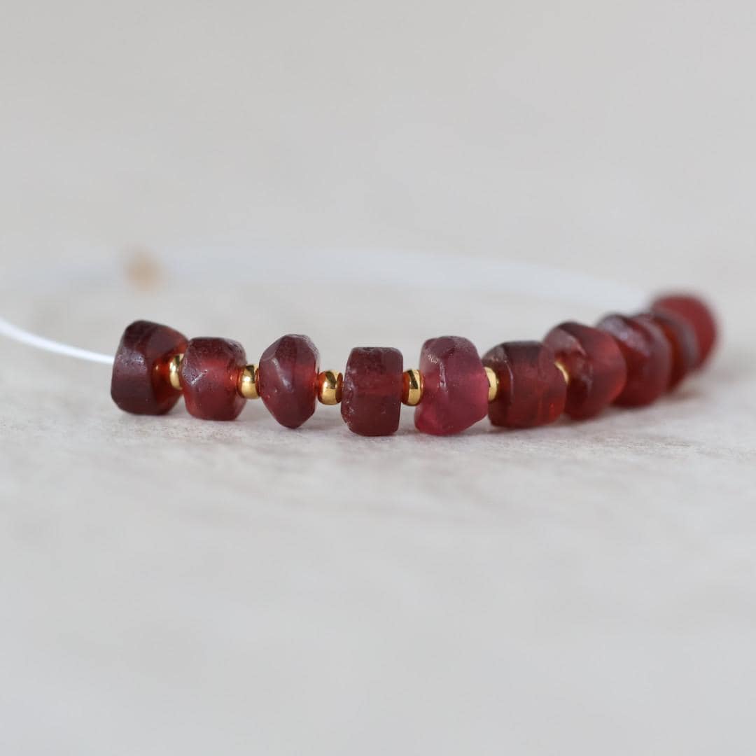 5mm 5.5mm Matte Mozambique Garnet Rondelle Beads Smooth 10 Pcs Natural Gemstone for DIY Jewelry Making Earrings Necklace