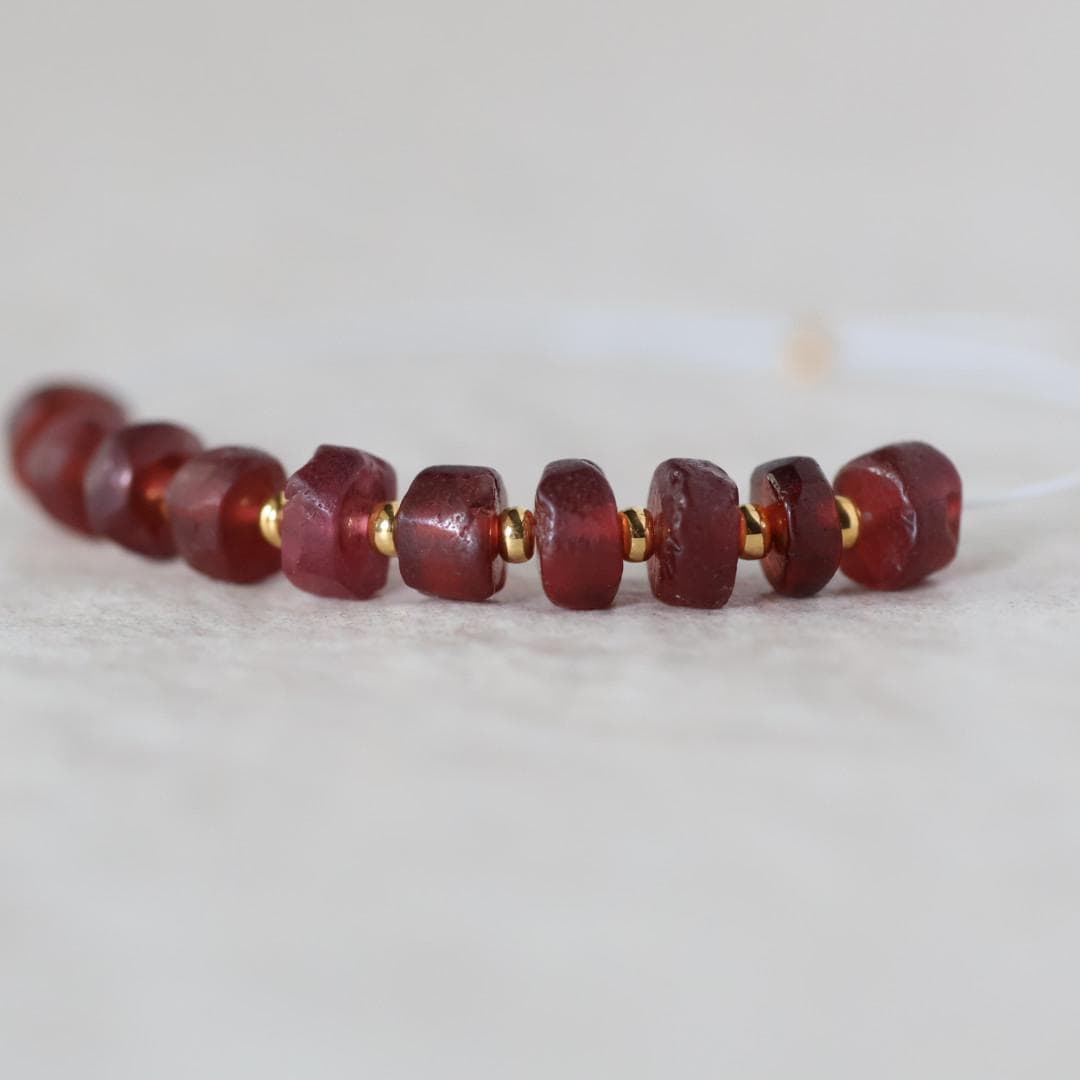5mm 5.5mm Matte Mozambique Garnet Rondelle Beads Smooth 10 Pcs Natural Gemstone for DIY Jewelry Making Earrings Necklace