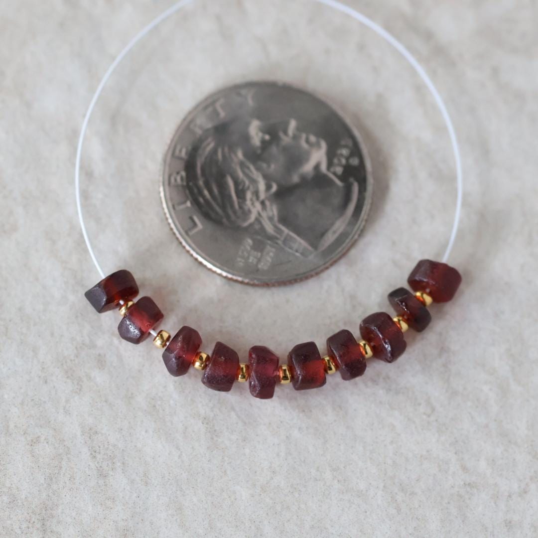 5mm 5.5mm Matte Mozambique Garnet Rondelle Beads Smooth 10 Pcs Natural Gemstone for DIY Jewelry Making Earrings Necklace