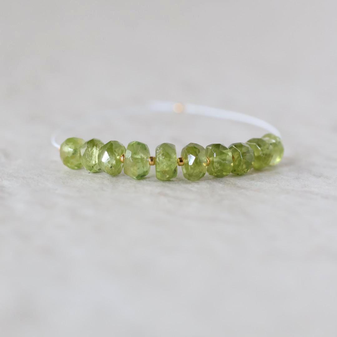 5mm 7mm AAA Peridot Rondelle Beads Faceted 10 Pcs Natural Green Gemstone for DIY Jewelry Making