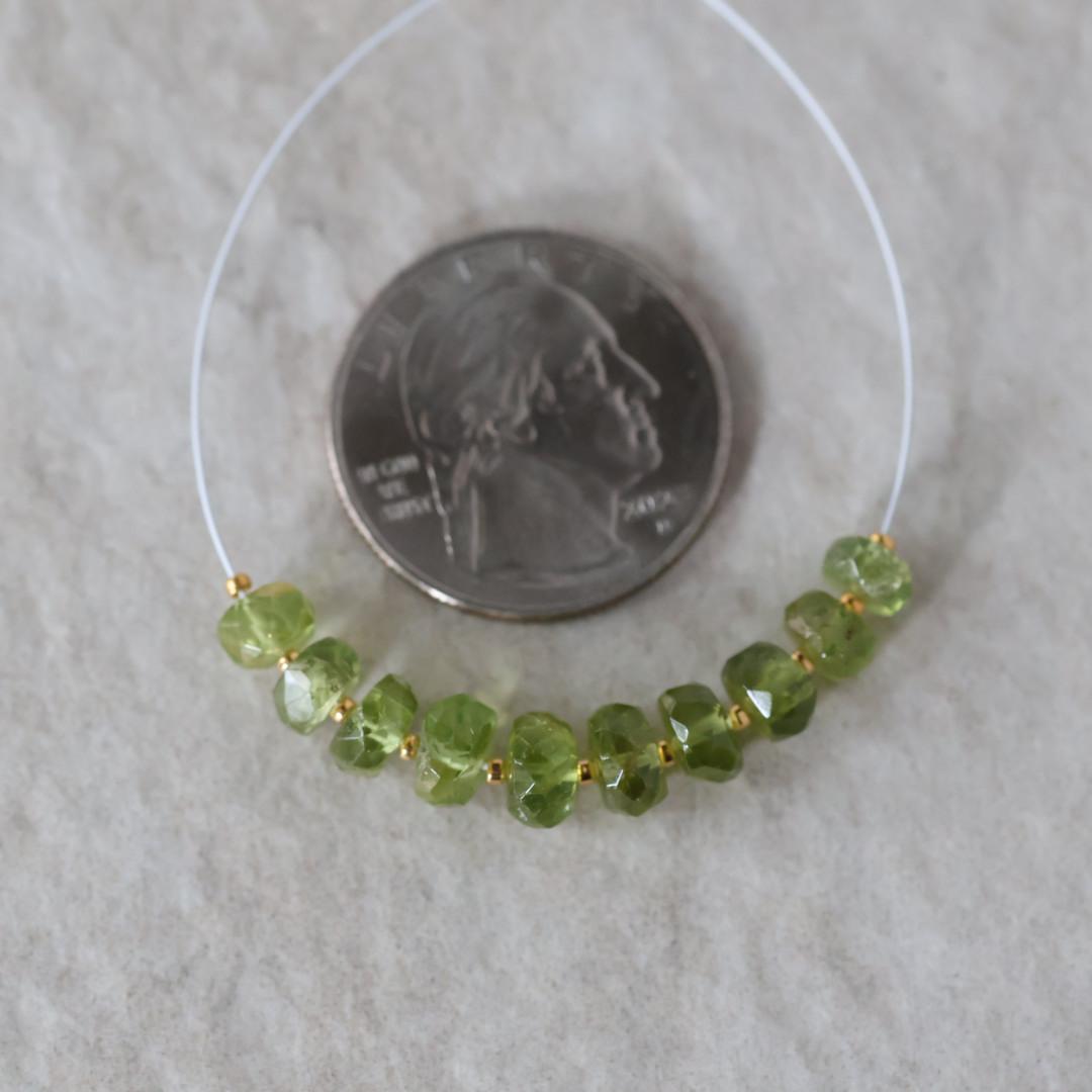 5mm 7mm AAA Peridot Rondelle Beads Faceted 10 Pcs Natural Green Gemstone for DIY Jewelry Making