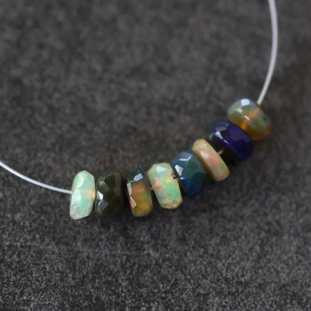 5mm AAA Ethiopian Disco Opal Beads Faceted Rondelle Natural Welo Opal Gemstone For DIY Jewelry Making Supplies
