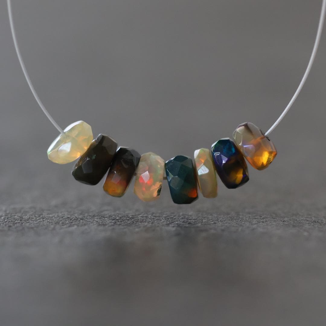 5mm AAA Ethiopian Disco Opal Beads Faceted Rondelle Natural Welo Opal Gemstone For DIY Jewelry Making Supplies