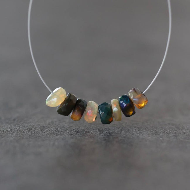 5mm AAA Ethiopian Disco Opal Beads Faceted Rondelle Natural Welo Opal Gemstone For DIY Jewelry Making Supplies