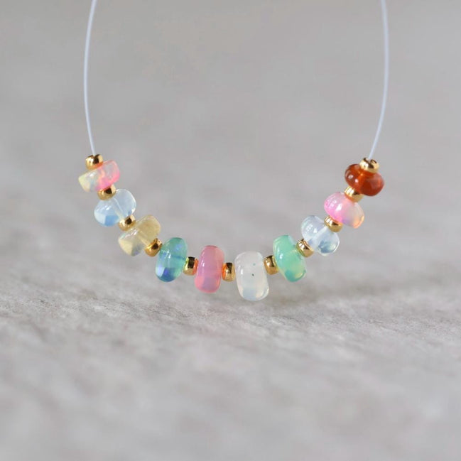 5mm AAA Ethiopian Pastel Opal Beads Teardrops Smooth Rondelle Disco Welo Opal For DIY Jewelry Making Supplies