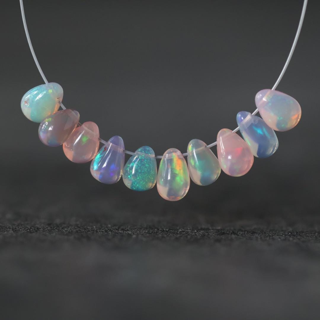 5mm AAA Ethiopian Pastel Opal Drop Beads Teardrops Natural Disco Welo Opal Briolette For DIY Jewelry Making Earrings