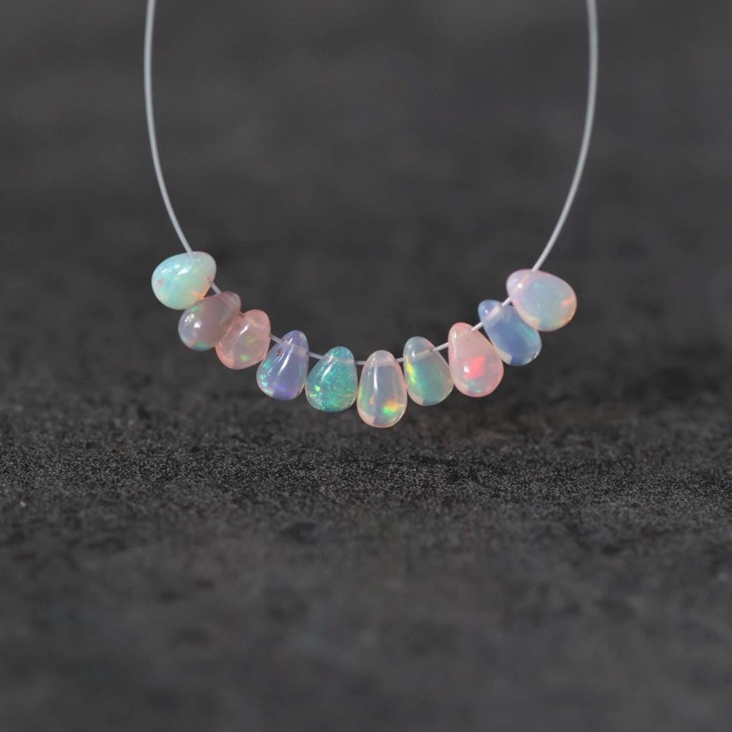5mm AAA Ethiopian Pastel Opal Drop Beads Teardrops Natural Disco Welo Opal Briolette For DIY Jewelry Making Earrings