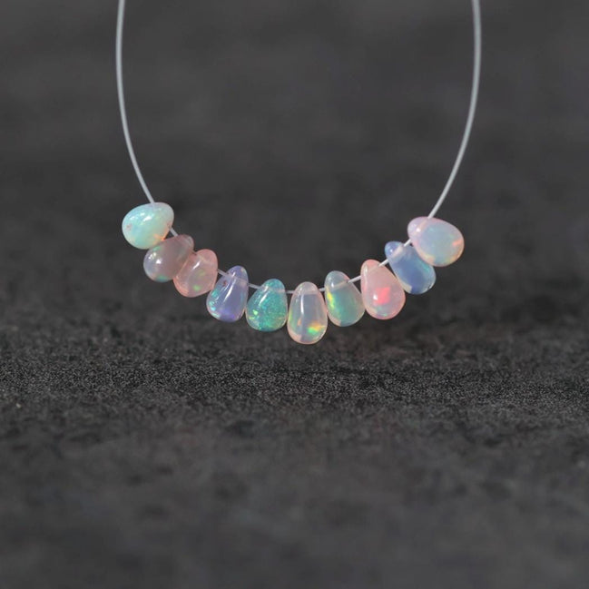 5mm AAA Ethiopian Pastel Opal Drop Beads Teardrops Natural Disco Welo Opal Briolette For DIY Jewelry Making Earrings