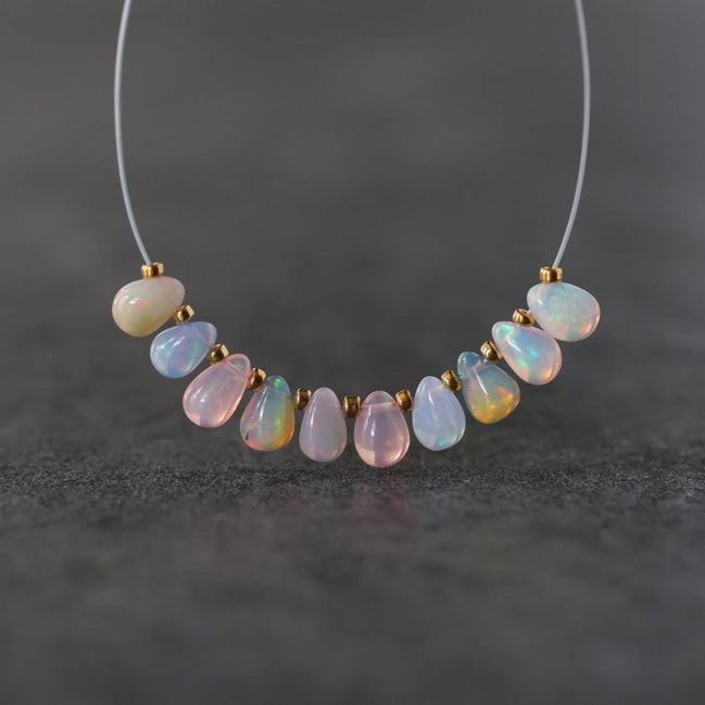 5mm AAA Ethiopian Pastel Opal Drop Beads Teardrops Natural Disco Welo Opal Briolette For DIY Jewelry Making Earrings
