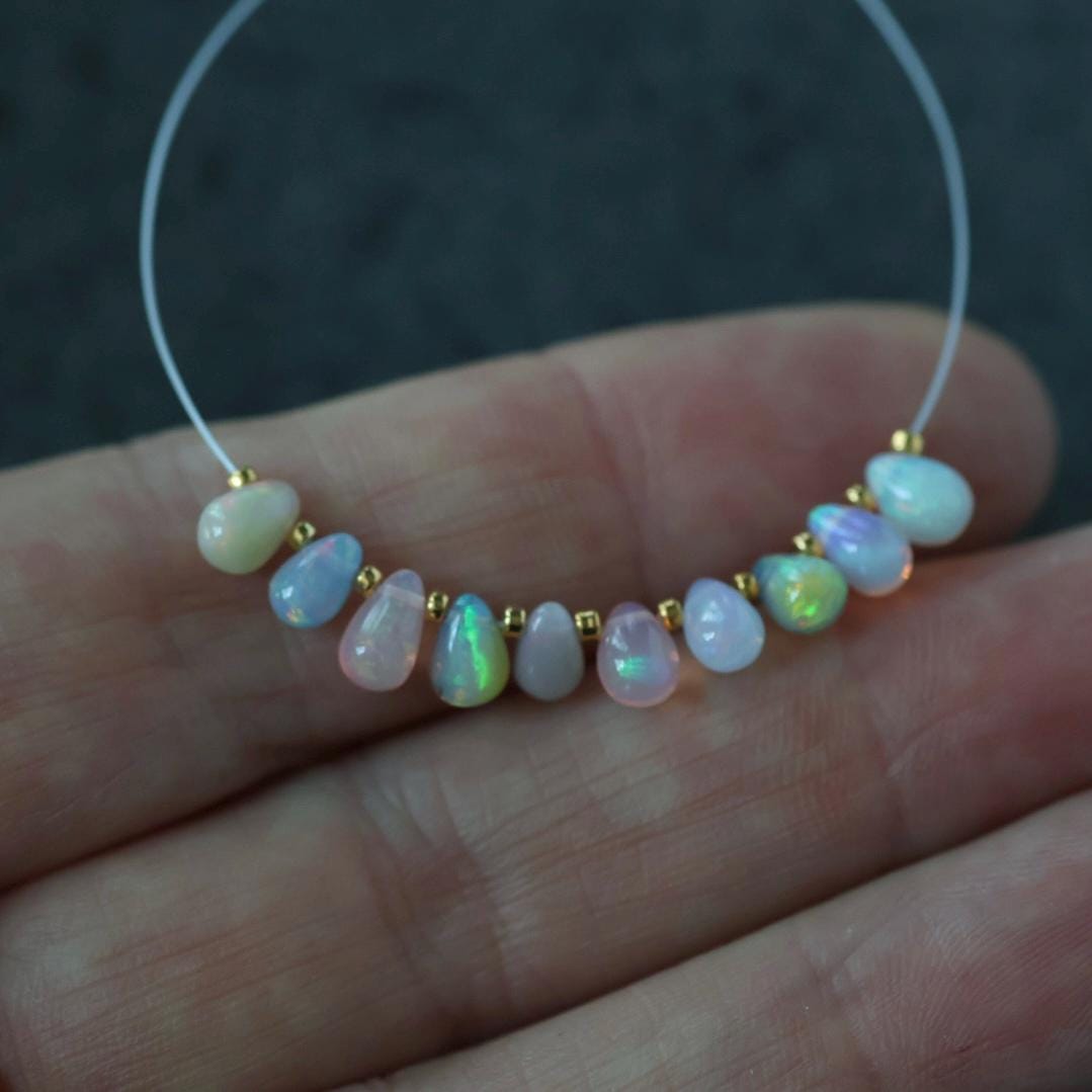 5mm AAA Ethiopian Pastel Opal Drop Beads Teardrops Natural Disco Welo Opal Briolette For DIY Jewelry Making Earrings