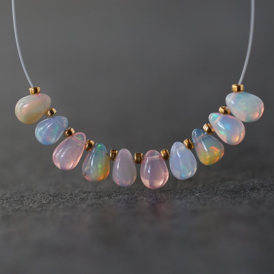 5mm AAA Ethiopian Pastel Opal Drop Beads Teardrops Natural Disco Welo Opal Briolette For DIY Jewelry Making Earrings