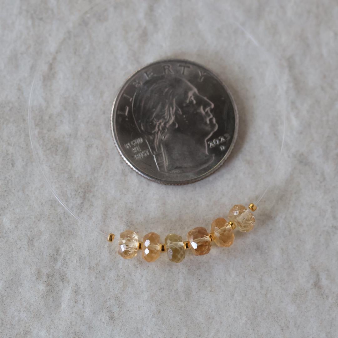 5mm AAA Imperial Topaz Rondelle Beads Faceted Unheated Superb Topaz 6 Pcs Natural Gemstone for Jewelry Making Earrings