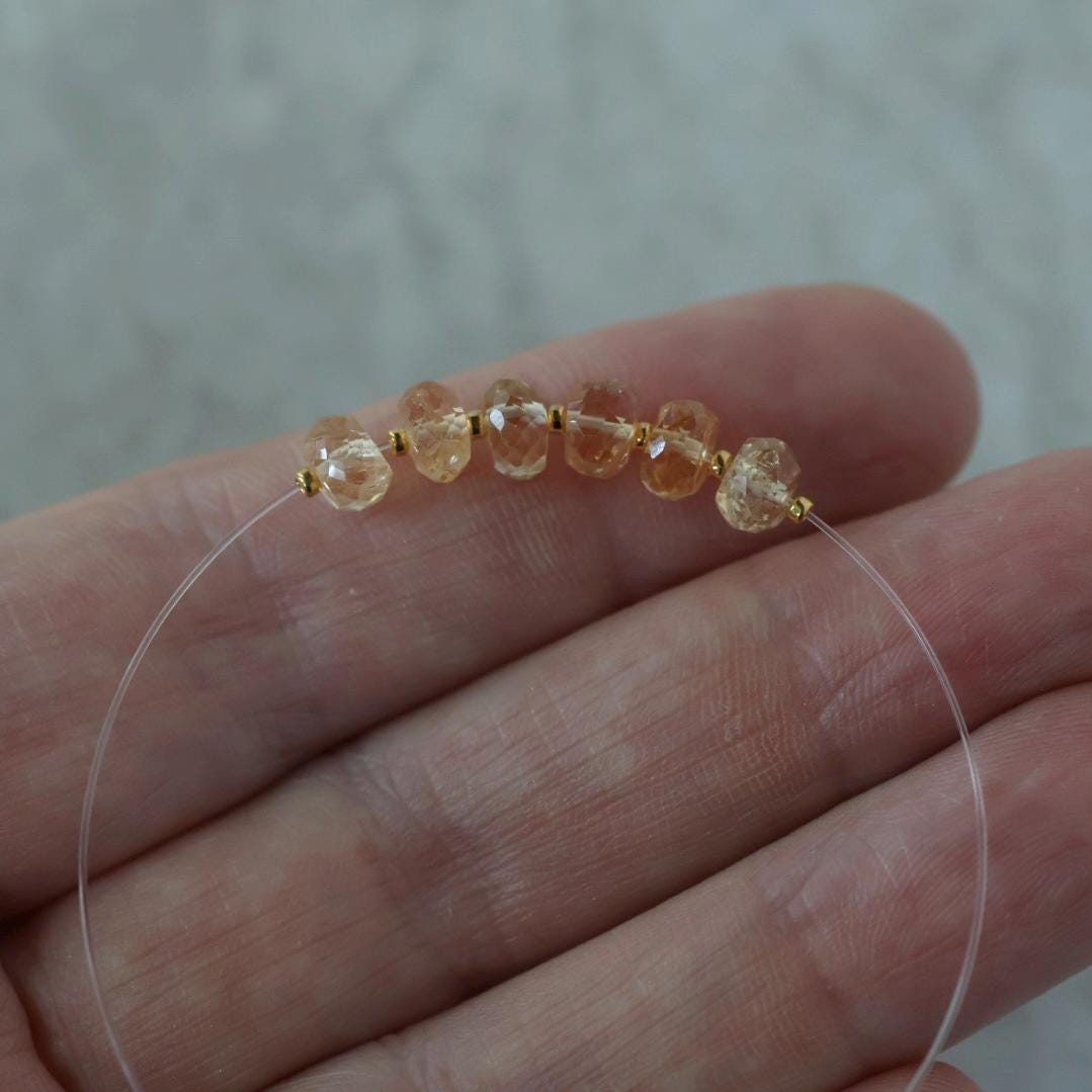 5mm AAA Imperial Topaz Rondelle Beads Faceted Unheated Superb Topaz 6 Pcs Natural Gemstone for Jewelry Making Earrings
