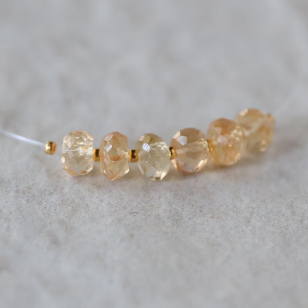5mm AAA Imperial Topaz Rondelle Beads Faceted Unheated Superb Topaz 6 Pcs Natural Gemstone for Jewelry Making Earrings