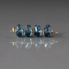 6mm London Blue Topaz Beads - Faceted Rondelle Natural Gemstone 4 Pcs