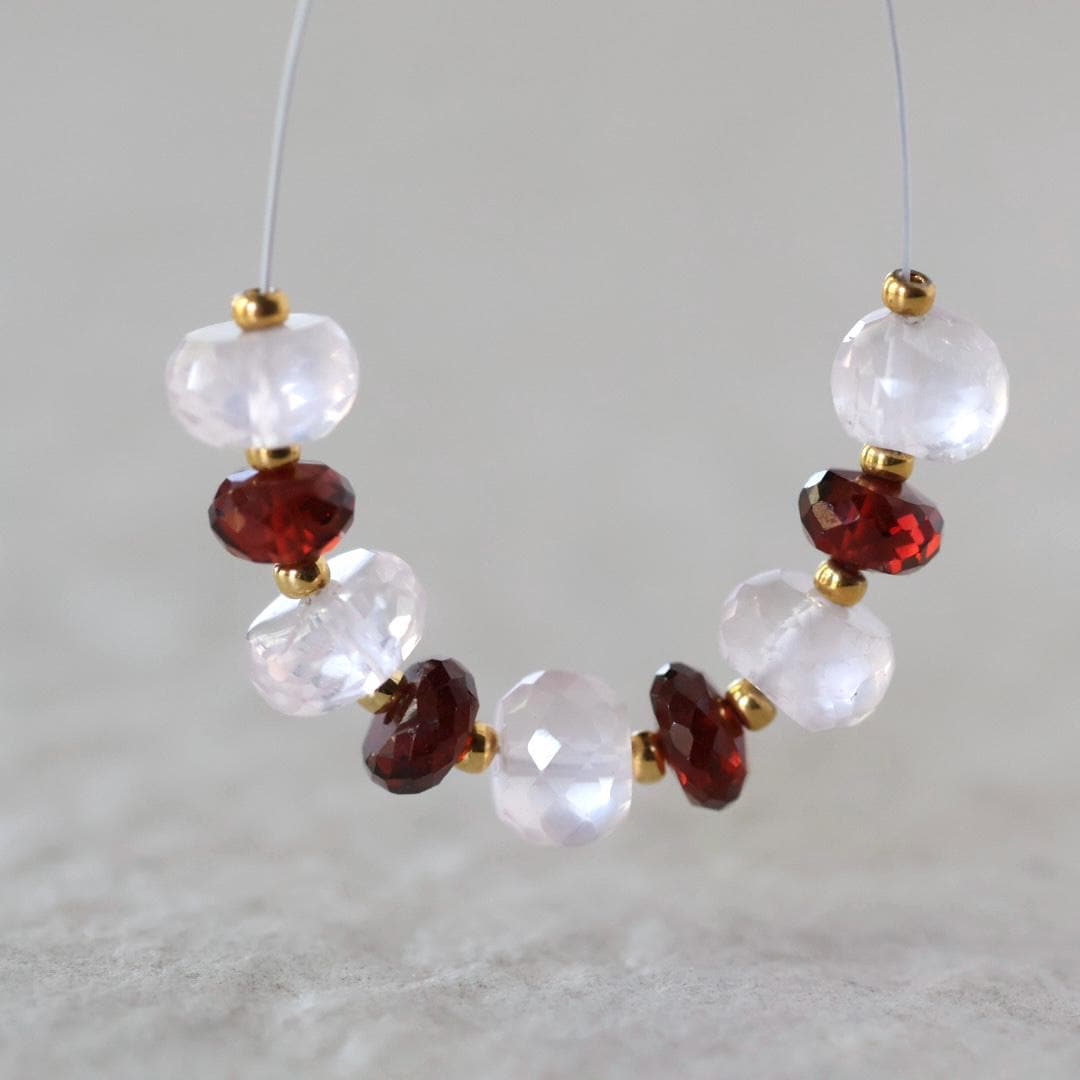 5mm AAA Mozambique Garnet Beads Faceted Rondelle Brazilian Rose Quartz 7mm Natural Gemstone for DIY Jewelry Making