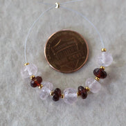 5mm AAA Mozambique Garnet Beads Faceted Rondelle Brazilian Rose Quartz 7mm Natural Gemstone for DIY Jewelry Making
