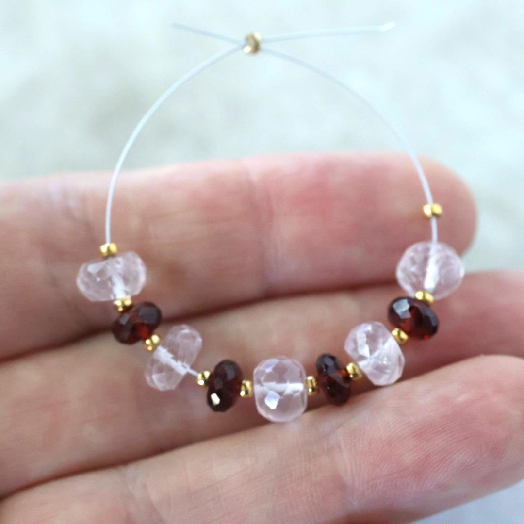 5mm AAA Mozambique Garnet Beads Faceted Rondelle Brazilian Rose Quartz 7mm Natural Gemstone for DIY Jewelry Making
