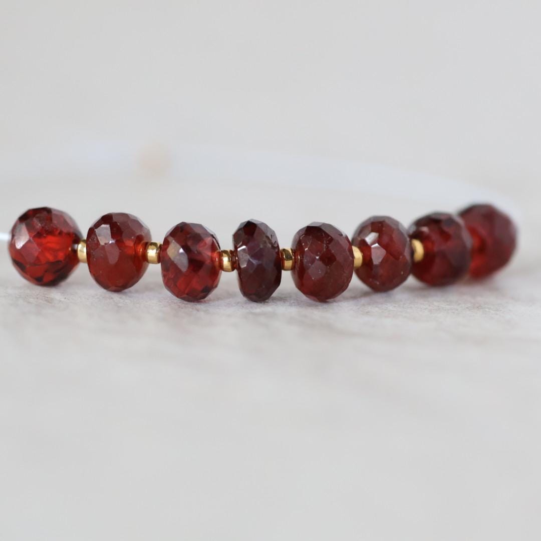 5mm AAA Mozambique Garnet Rondelle Beads Faceted 10 Pcs Natural Gemstone for DIY Jewelry Making Earrings Necklace