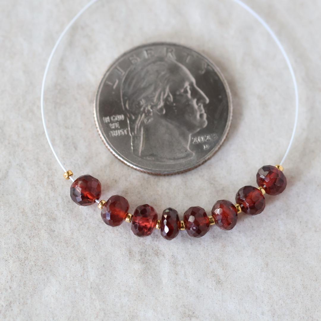 5mm AAA Mozambique Garnet Rondelle Beads Faceted 10 Pcs Natural Gemstone for DIY Jewelry Making Earrings Necklace
