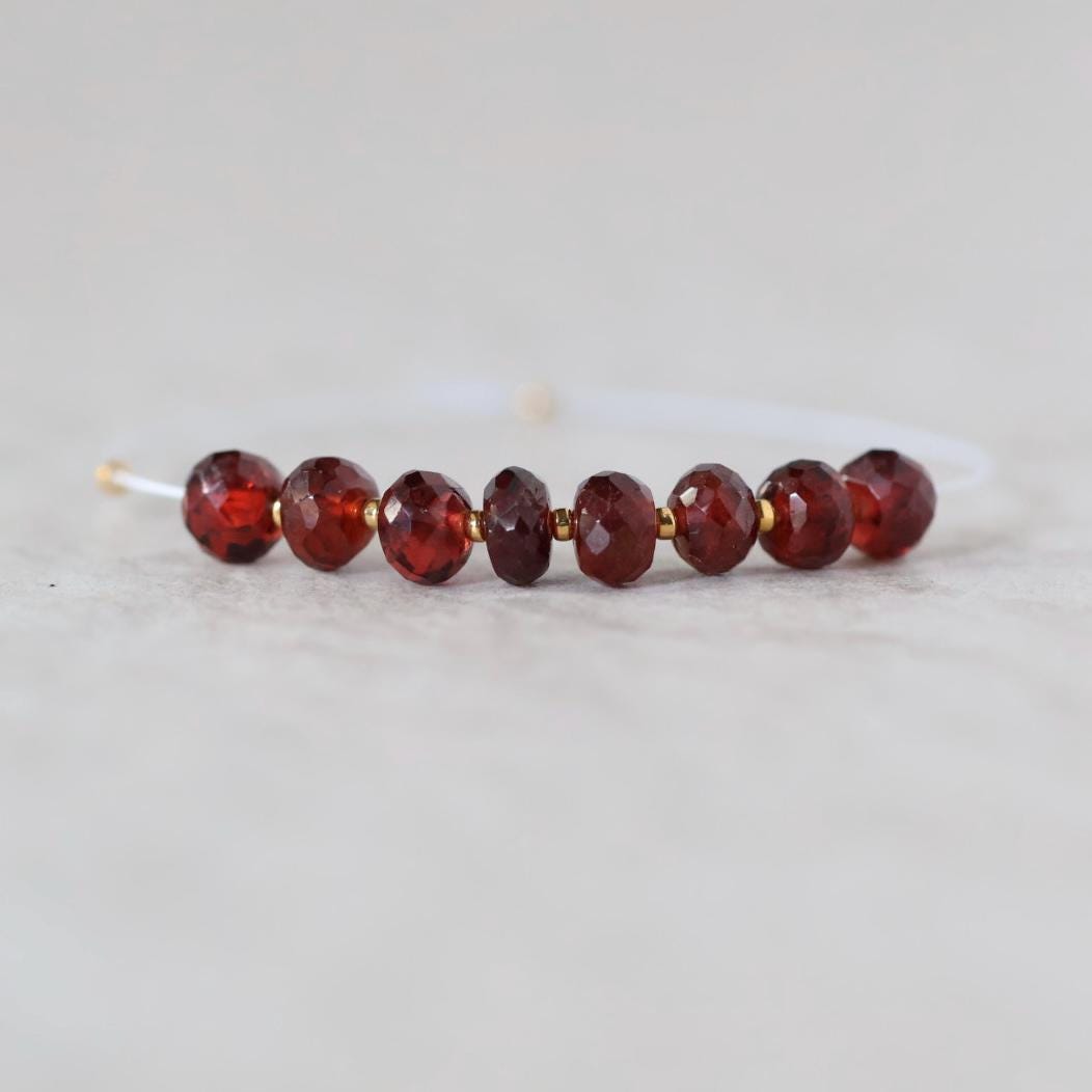 5mm AAA Mozambique Garnet Rondelle Beads Faceted 10 Pcs Natural Gemstone for DIY Jewelry Making Earrings Necklace