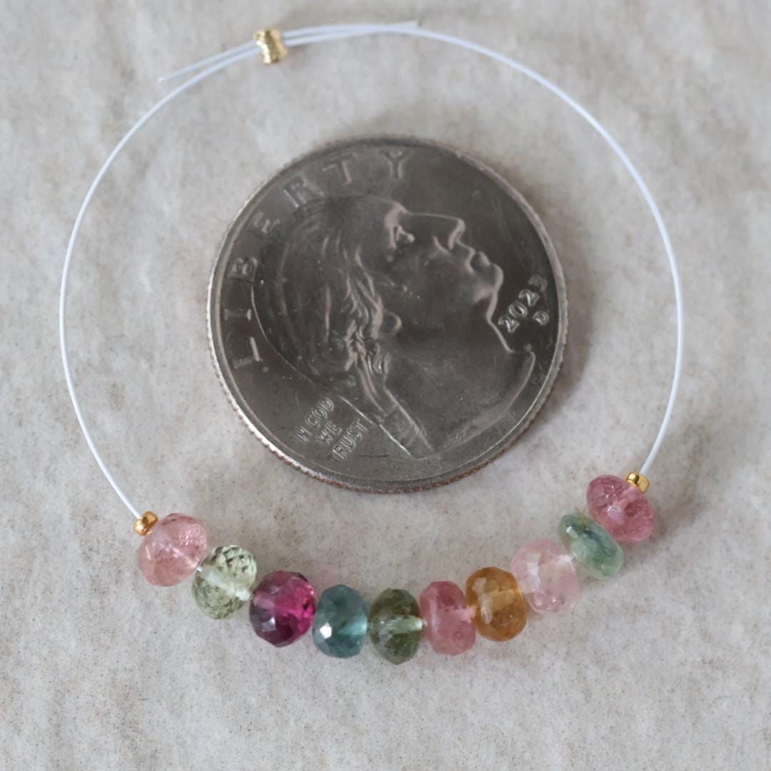 5mm AAA Multi Tourmaline Beads Faceted Rondelle 10 Pcs Colorful Natural Gemstone for DIY Jewelry Making