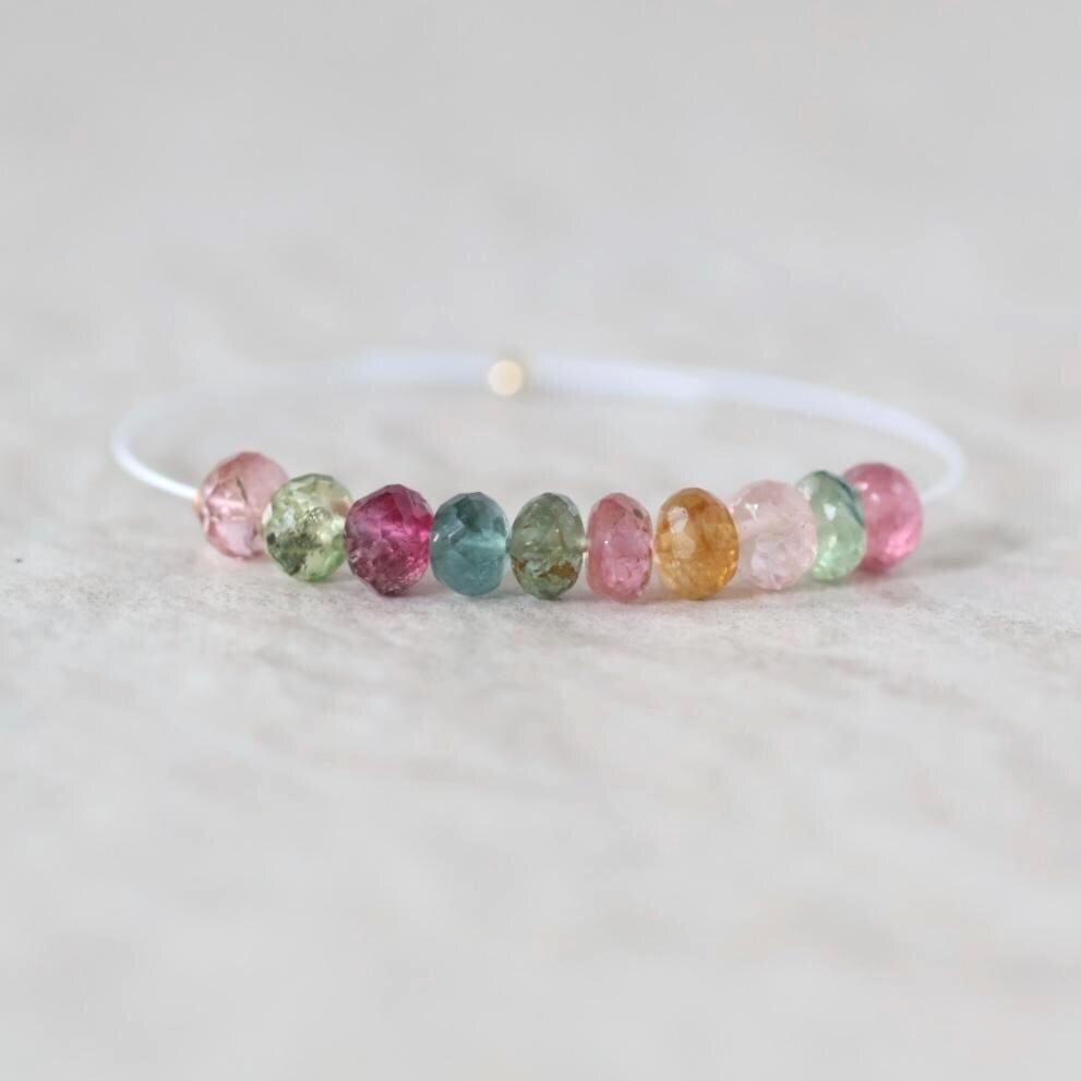 5mm AAA Multi Tourmaline Beads Faceted Rondelle 10 Pcs Colorful Natural Gemstone for DIY Jewelry Making