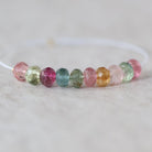 5mm AAA Multi Tourmaline Beads Faceted Rondelle 10 Pcs Colorful Natural Gemstone for DIY Jewelry Making