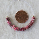 5.5mm Norwegian Thulite Beads – Natural Tyre Heishi Gemstone 3" Strand