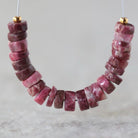 5.5mm Norwegian Thulite Beads – Natural Tyre Heishi Gemstone 3" Strand