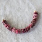 5.5mm Norwegian Thulite Beads – Natural Tyre Heishi Gemstone 3" Strand