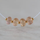 5mm AAA Peach Pink Imperial Topaz Rondelle Beads Faceted Unheated Superb Topaz 4 Pcs Natural Gemstone for Jewelry Making Earrings