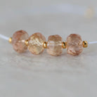 5mm AAA Peach Pink Imperial Topaz Rondelle Beads Faceted Unheated Superb Topaz 4 Pcs Natural Gemstone for Jewelry Making Earrings