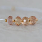 5mm AAA Peach Pink Imperial Topaz Rondelle Beads Faceted Unheated Superb Topaz 4 Pcs Natural Gemstone for Jewelry Making Earrings