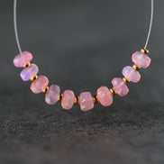 5mm AAA Pink Ethiopian Opal Rondelle Beads Faceted Natural Welo Opal Genuine Bead For DIY Jewelry Making Supplies October Birthstone