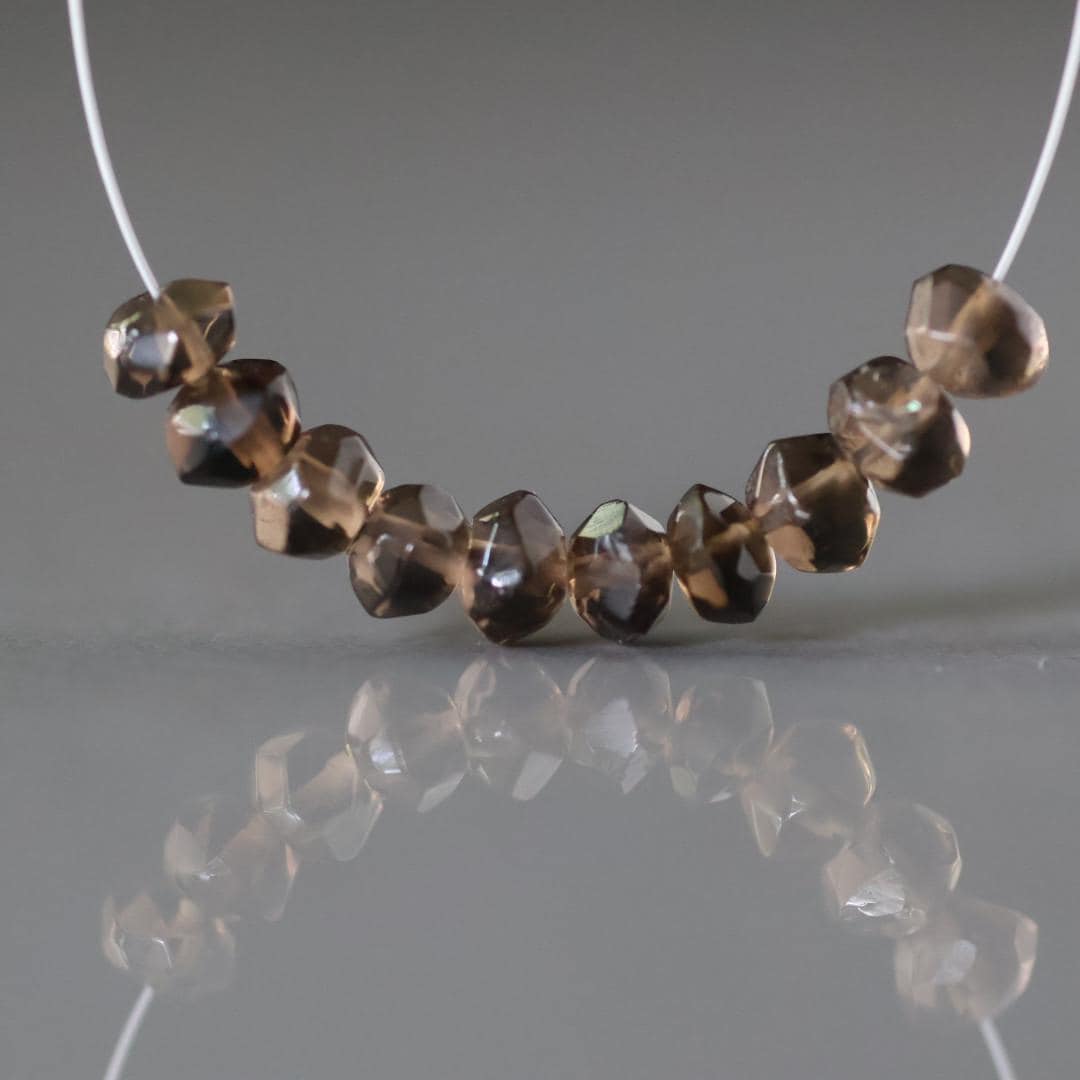 5mm AAA Smoky Quartz Beads Mini Nuggets Faceted Genuine Beads 10 PCs Transparent Brown Gemstone Beads Beading Crafter Gift