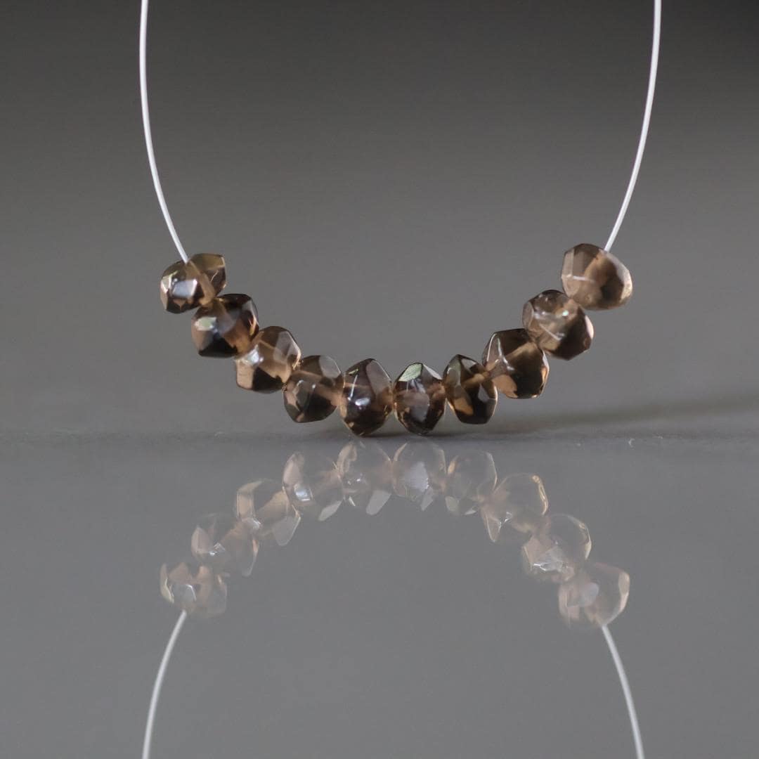 5mm AAA Smoky Quartz Beads Mini Nuggets Faceted Genuine Beads 10 PCs Transparent Brown Gemstone Beads Beading Crafter Gift