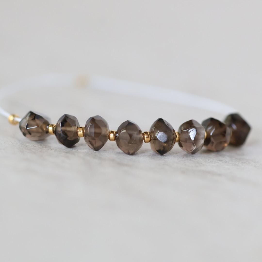 5mm AAA Smoky Quartz Nugget Beads Hand Faceted 8 PCs Natural Brown Gemstone for DIY Jewelry Making