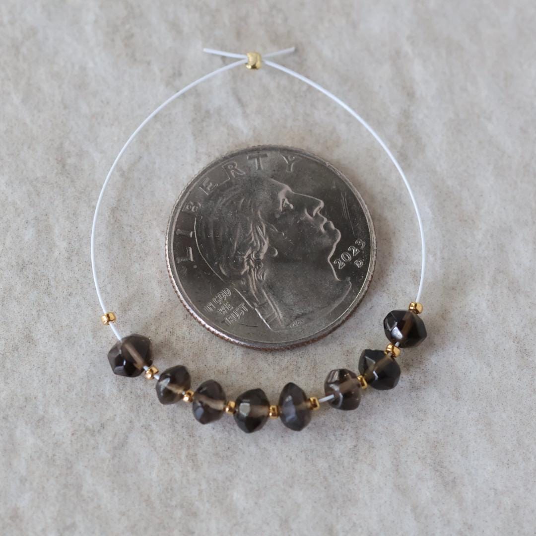 5mm AAA Smoky Quartz Nugget Beads Hand Faceted 8 PCs Natural Brown Gemstone for DIY Jewelry Making