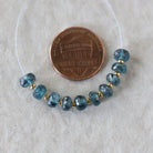 5mm Teal Kyanite Beads - Faceted Rondelle Natural Gemstone 16 Pcs