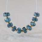 5mm Teal Kyanite Beads - Faceted Rondelle Natural Gemstone 16 Pcs