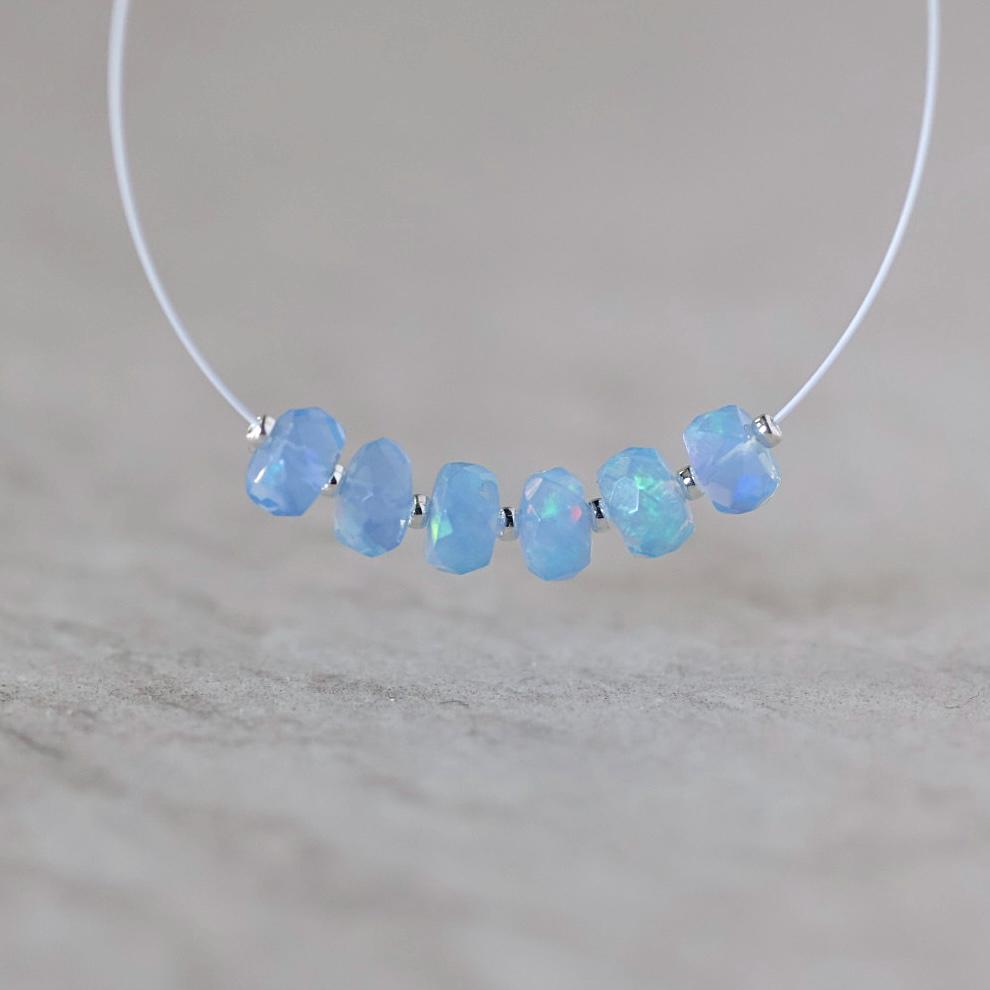 5mm AAA Violet Blue Ethiopian Opal Beads Faceted Rondelle Natural Welo Opal Gemstones For DIY Jewelry Making