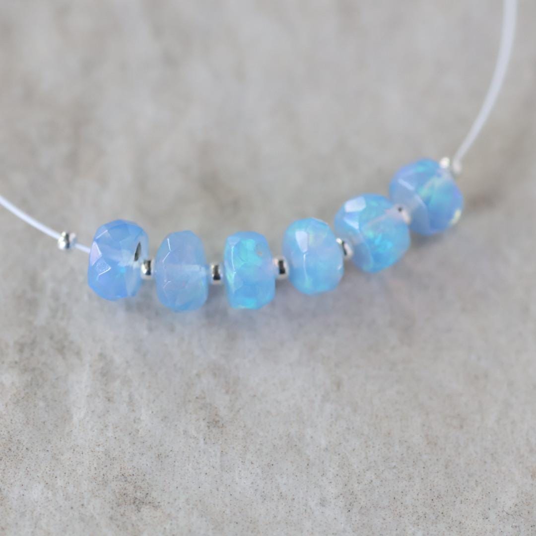 5mm AAA Violet Blue Ethiopian Opal Beads Faceted Rondelle Natural Welo Opal Gemstones For DIY Jewelry Making