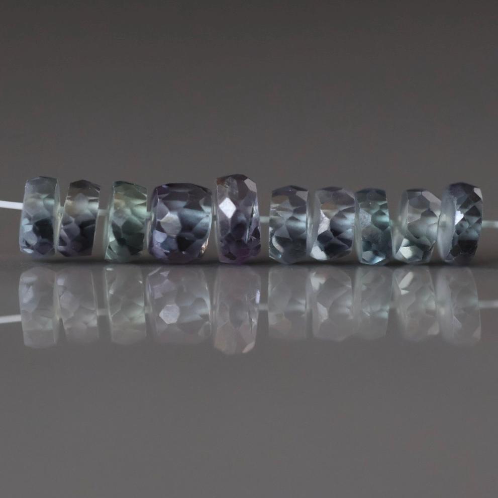 4.5mm Alexandrite Faceted Rondelle Beads 10 PCs Gemstone Bead for Jewelry Making DIY Earrings Necklace June Birthstone
