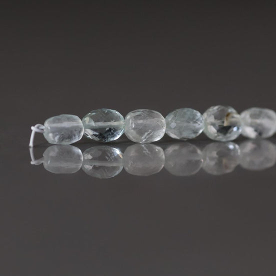 Natural Aquamarine Oval Faceted Beads 5mm Nuggets Stone Chunk Gemstone Bead Jewelry Making Craft Gift Beads March Birthstone